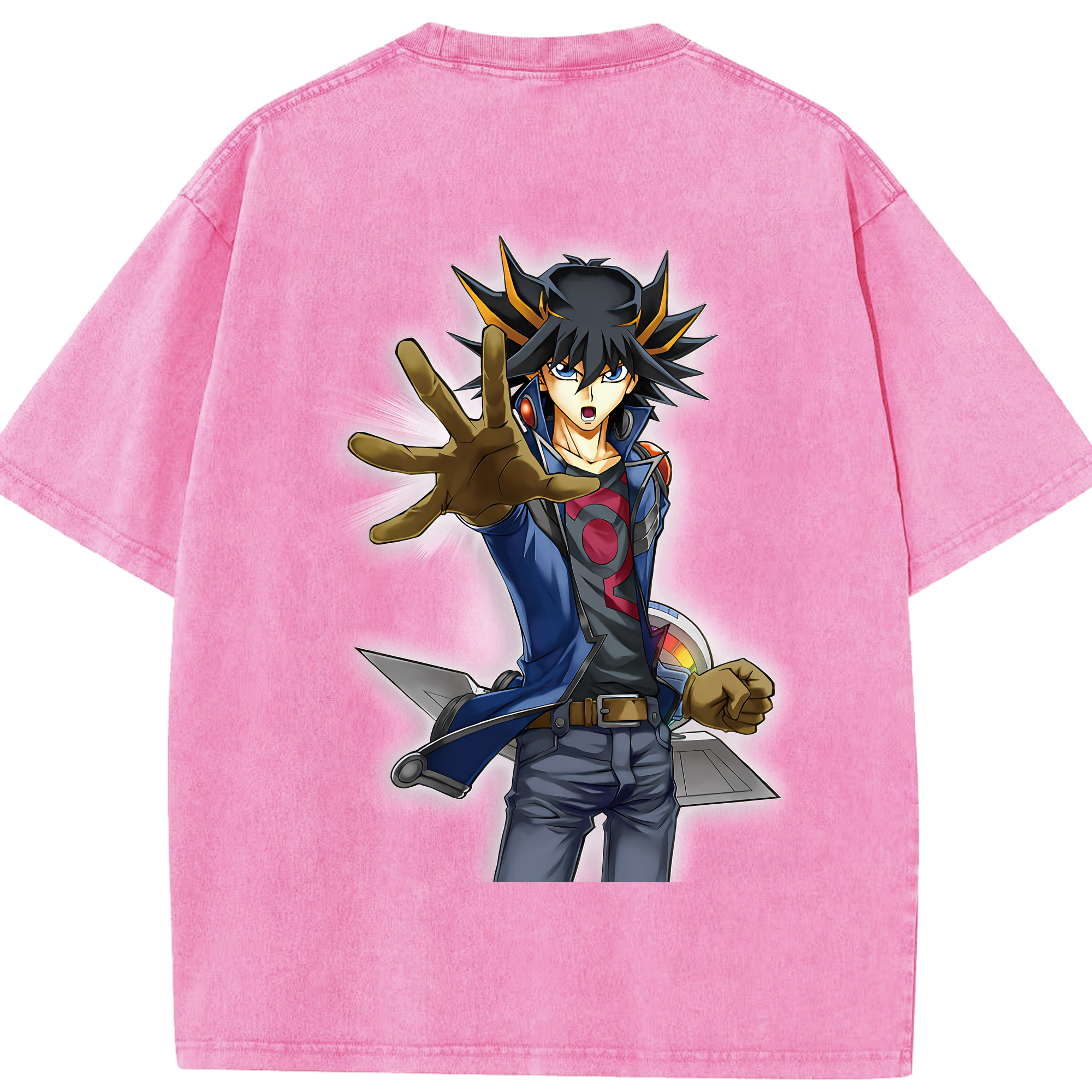 （画像用） 遊☆戯☆王 Yu-Gi-Oh! 綿100% ヴィンテージ風 半袖Tシャツ（背面プリント）
